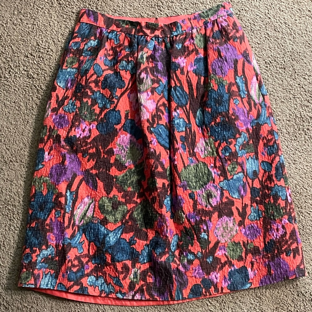 J.Crew pink floral skirt with pockets -sz.4